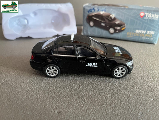 Voiture Miniature BMW 318i Stockholm Taxi du Monde Welly au 1/38