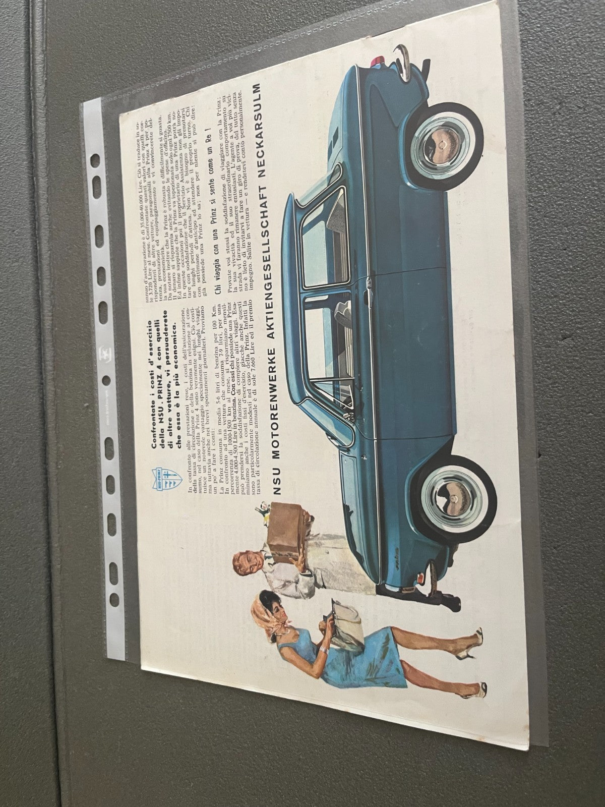 Ancien Dépliant Brochure Documentation Automobile NSU Prinz 4