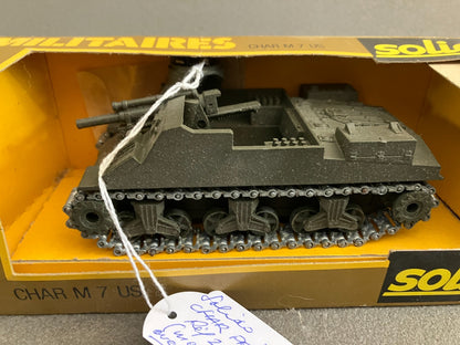 Ancienne Miniature Militaire Blindé Tank Char M7 US 252 Solido France 1/50