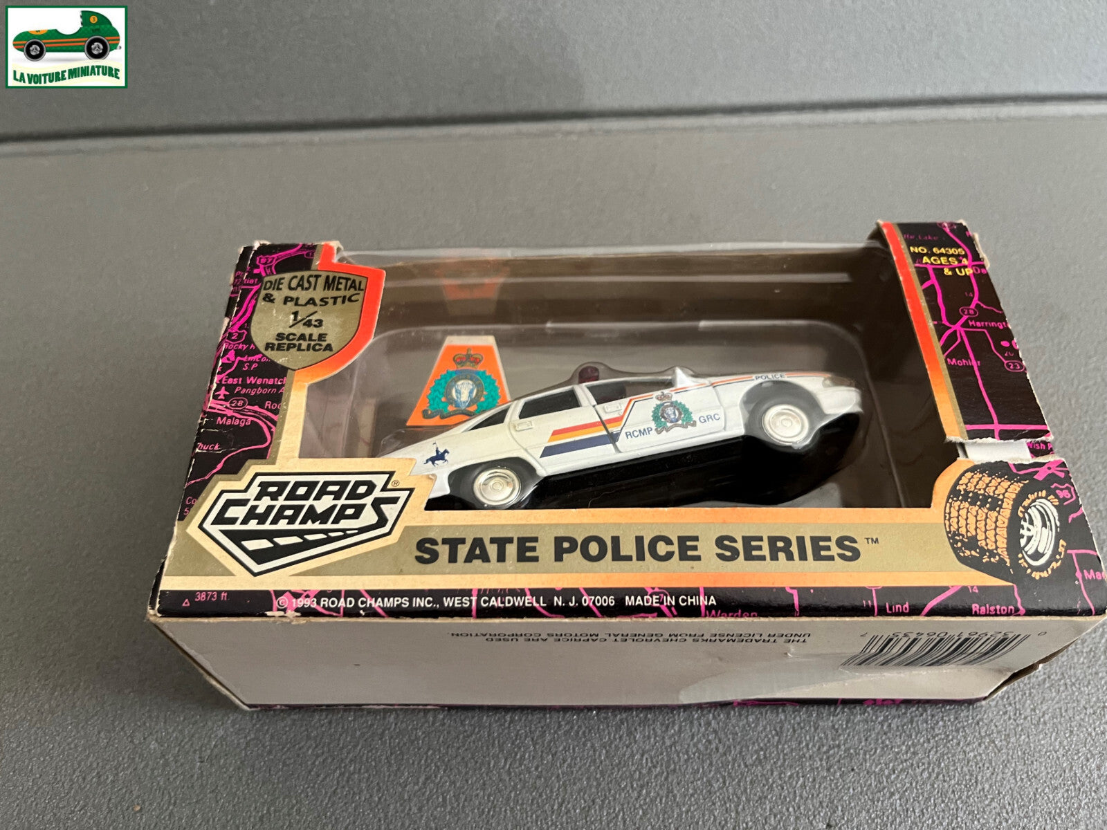 Voiture Miniature Chevrolet Caprice Police Road Champs au 1/43