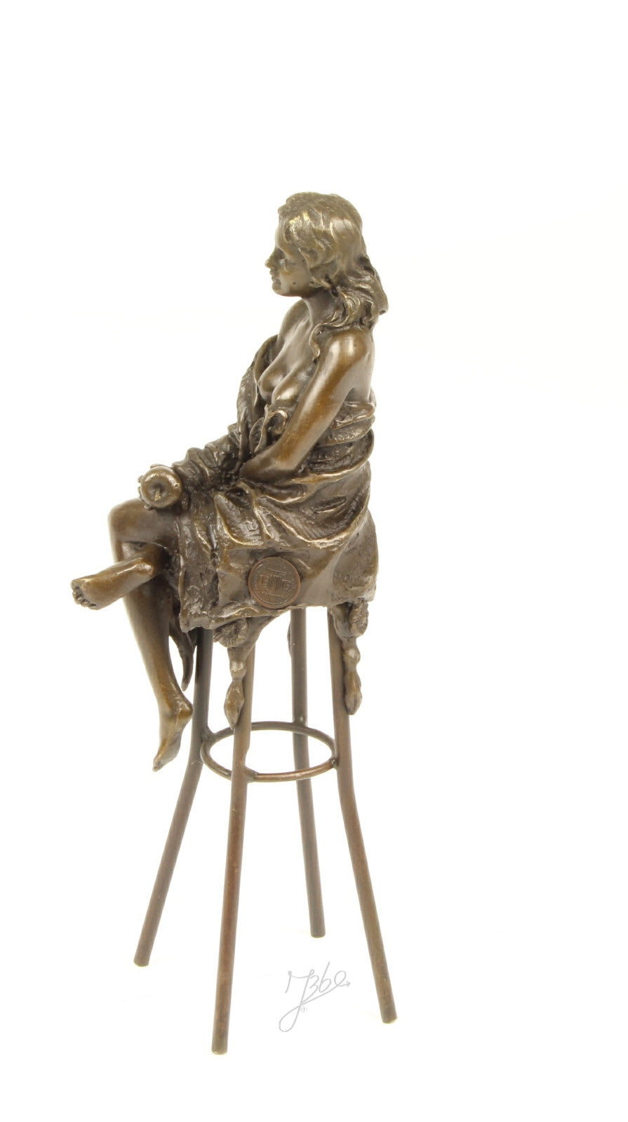 Statue Sculpture Bronze Art Déco Nouveau Femme Tabouret Bar DSBJ-12 Moderne