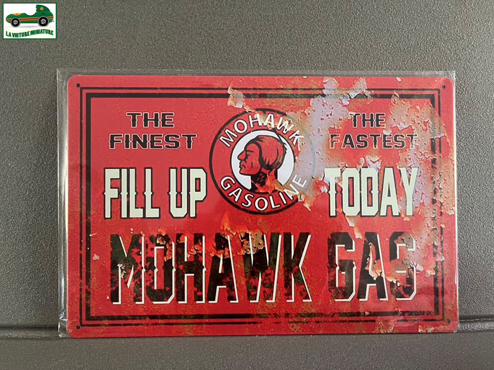 Plaque Métal Voiture Automobile Garage Huile Moteur Mohawk Gas 20 x 30 cm