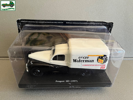 Voiture miniature Peugeot 203 1957 Encre Waterman Test Hachette 1/24