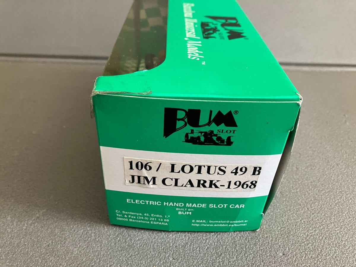 Voiture Miniature Circuit Formule 1 Lotus 49 B Jim Clark 1968 BUM Slot 1/32