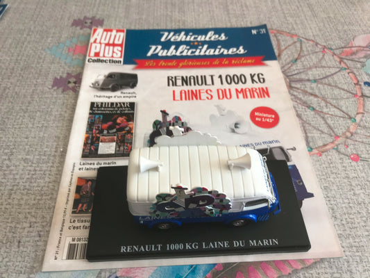 Voiture miniature Renault 1000 kg Laine du Marin Auto Plus Hachette au 1/43