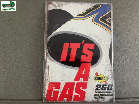 Plaque Métal Voiture Automobile Garage Huile Moteur Sunoco 20 x 30 cm