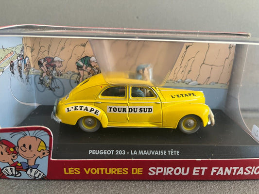 Voiture Miniature Peugeot 203 La Mauvaise Tête Spirou au 1/43
