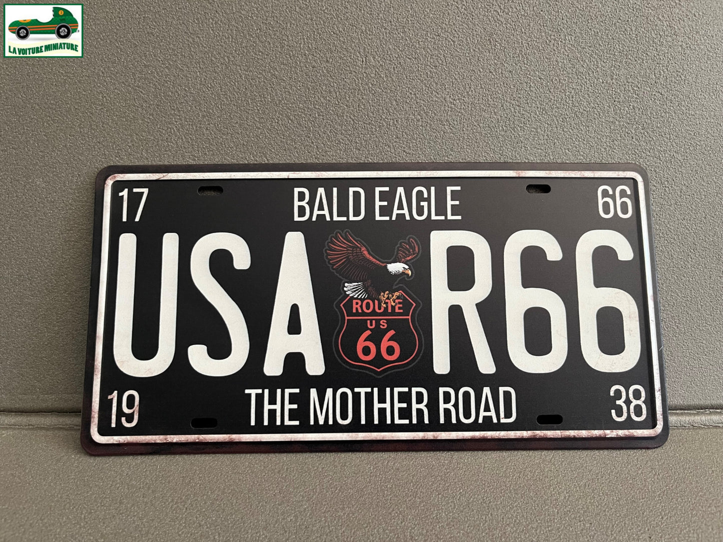 Plaque Métal Voiture Automobile Américaine US USA Route 66 R66 15 x 30 cm Deco