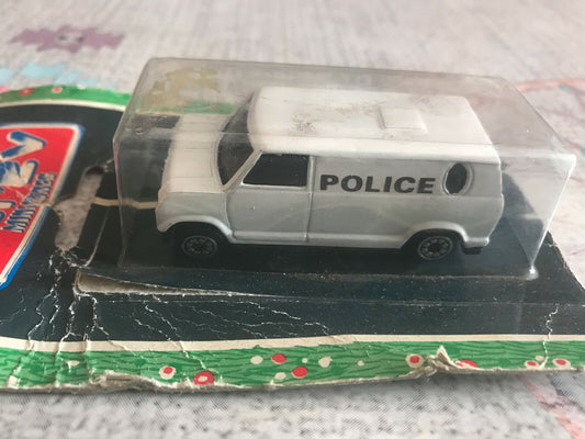Ancienne Voiture Norev Miniatures Fourgon Police Type Majorette 1/64 Minijet