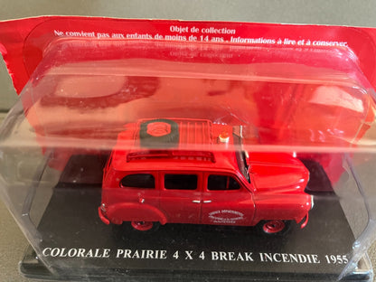 Voiture Miniature Renault Colorale Prairie 4x4 Break Incendie Hachette 1/43