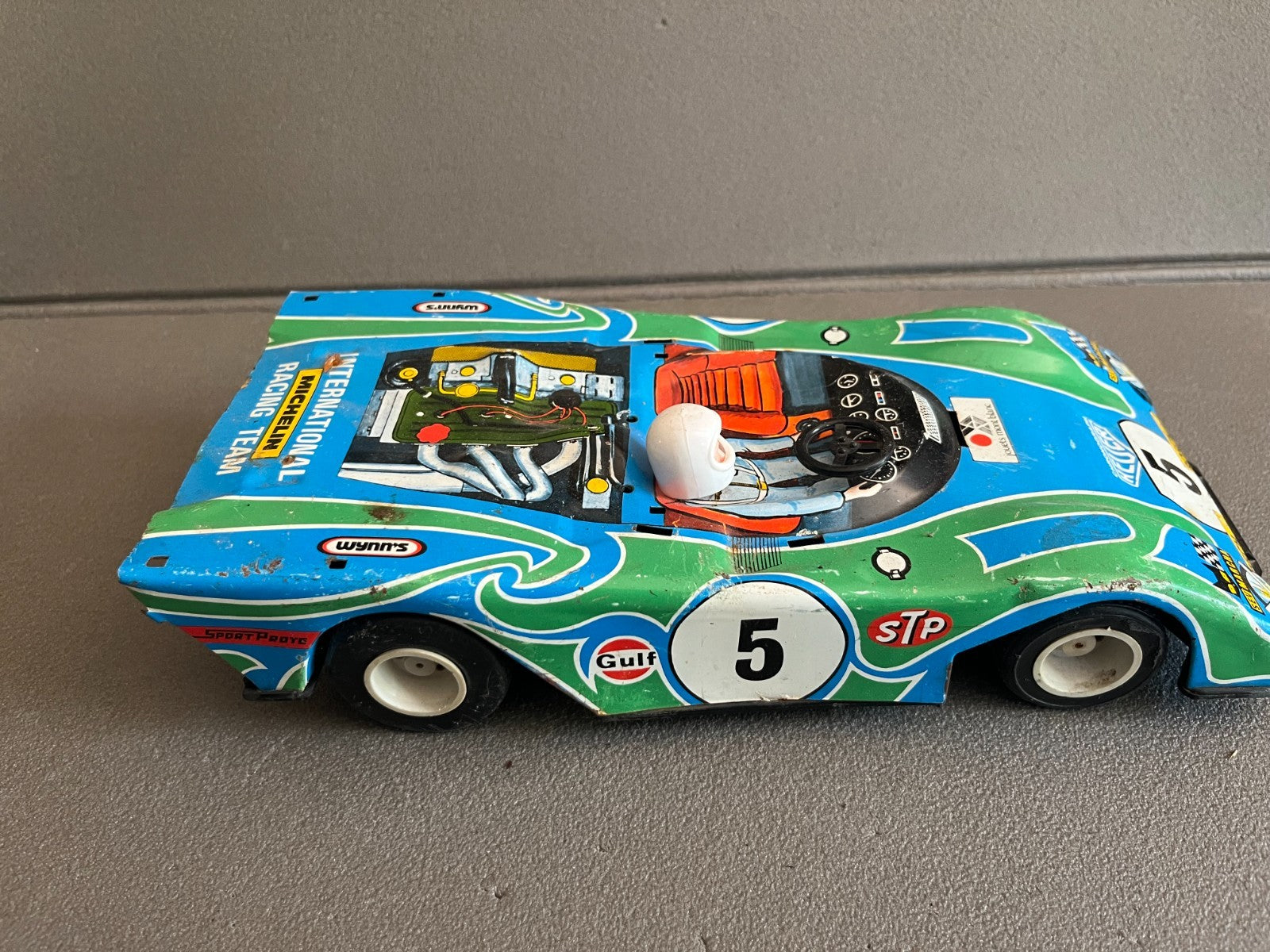 Jouet Ancien Voiture Miniature Tôle Course Jouets Mont Blanc France Incomplet