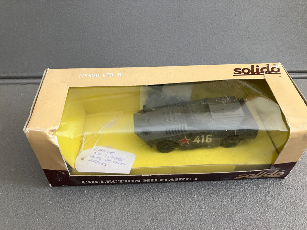 Ancien Miniature Militaire Blindé BTR 40 6031 Lance Roquette Solido France 1/50