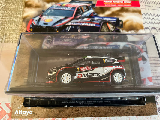 Miniature Ford Fiesta WRC Pays de Galles 2017 Evans Vainqueur Rallye Altaya 1/43