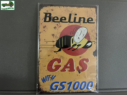 Plaque Métal Voiture Automobile Garage Huile Moteur Beeline 20 x 30 cm