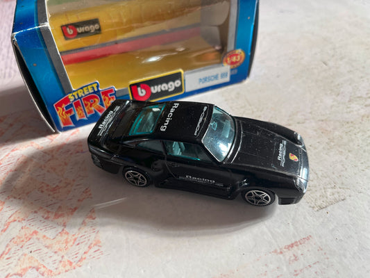Voiture miniature Burago Street Fire Porsche 959 au 1/43