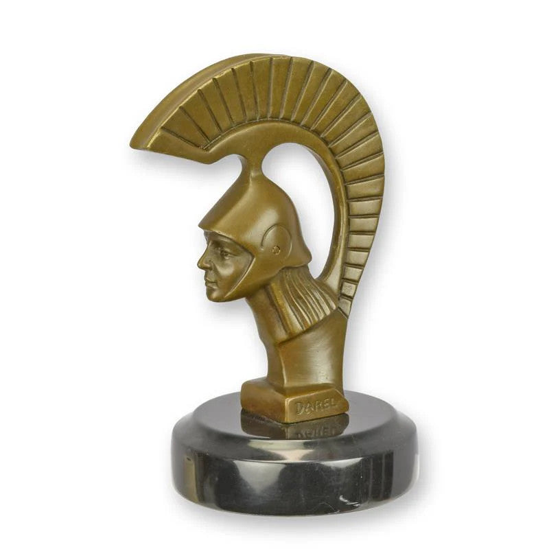 MASCOTTE DE VOITURE ART DÉCO SPARTIÈRE STATUE MODERNE SCULPTURE BRONZE