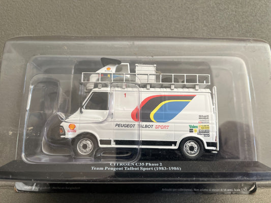 Camion Assistance Rallye Citroen C35 Phase 2 Team Peugeot Sport 1983 Altaya 1/43