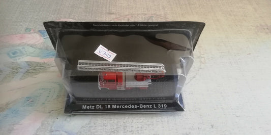 Miniature Camion de Pompiers Metz DL 18 Mercedes-Benz L 319 DeAgostini au 1/72