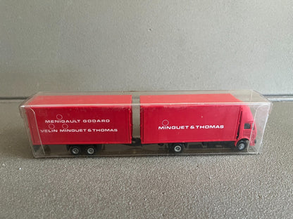 Miniature Camion Semi Remorque Mercedes Sibur Cartonneries Associees 1/87 HO