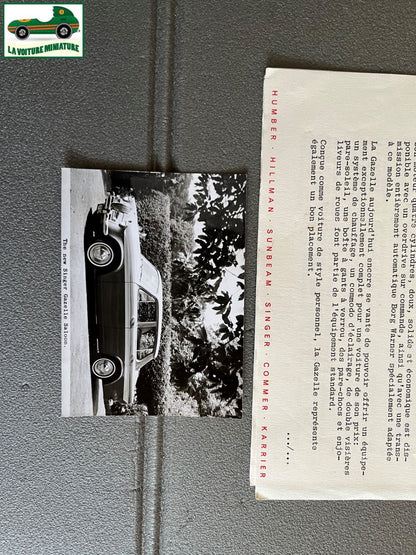 Ancien Documentation Automobile Communiqué Presse Rootes Motors Singer Photo