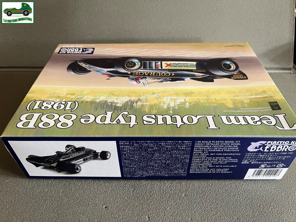 Maquette  à monter F1 Voiture miniature Team Lotus type 88b 1981 Ebbro 1/20