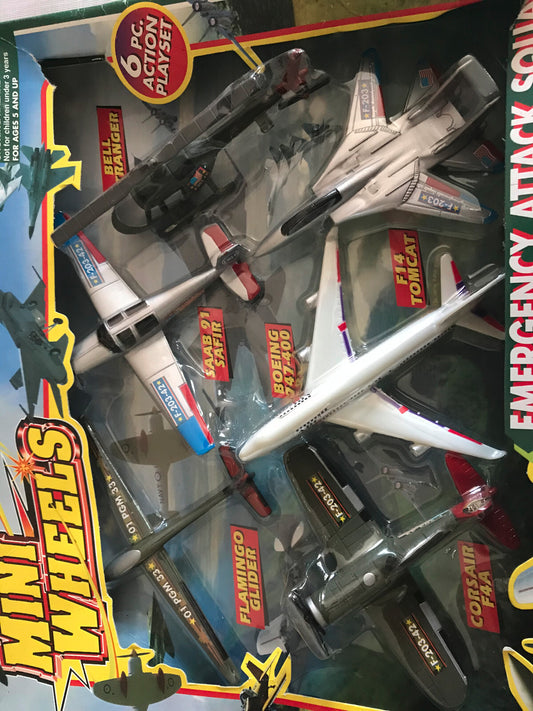 Avion miniature Set de 6 Emergency Attack Squad Mini Wheels Supreme NO. 906 AC