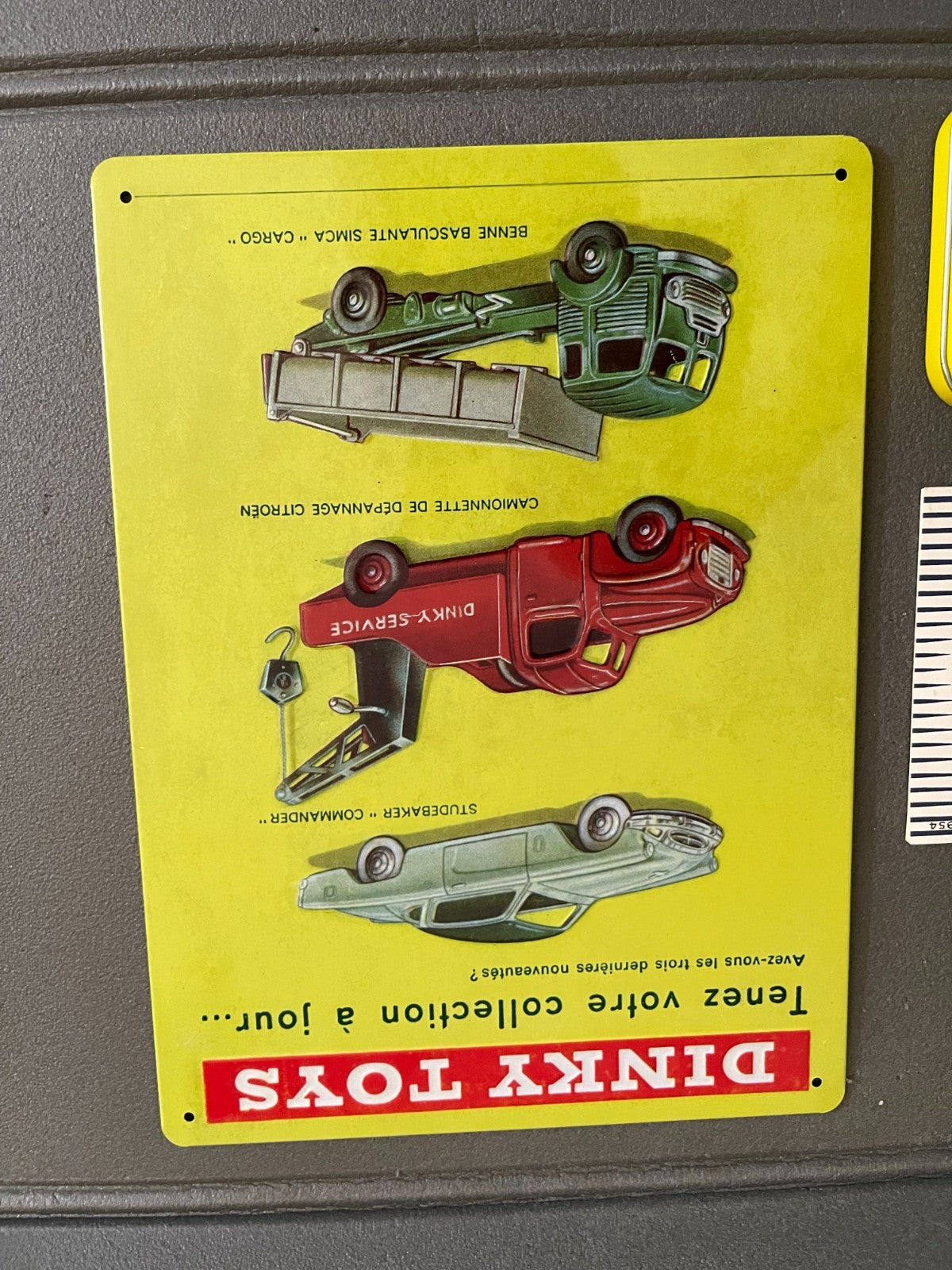 Voiture Miniature Lot Catalogue Plaque Metal Boite Dinky Toys Edition Atlas
