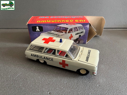 Ancien Jouet Voiture Plasticart Kombi Ambulance Car Tole Metal Made in GDR 1/30