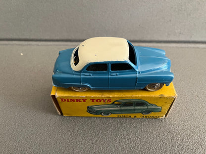 Ancienne Miniature Voiture Simca 9 Aronde Dinky Toys France 24U Bi-ton Boite