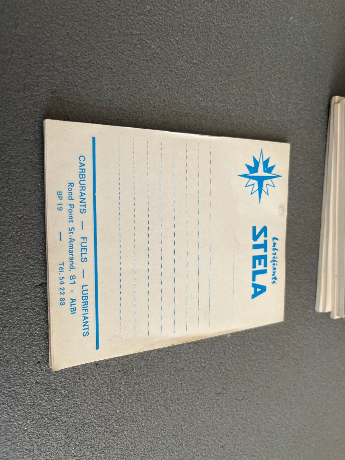 Lot Blocs-notes Publicitaires Vintage Lubrifiants STELA Automobilia Automobile