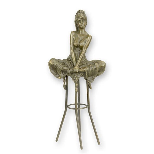 Statue Sculpture Bronze Art Déco Nouveau Femme Tabouret Bar DSBJ-10 Moderne