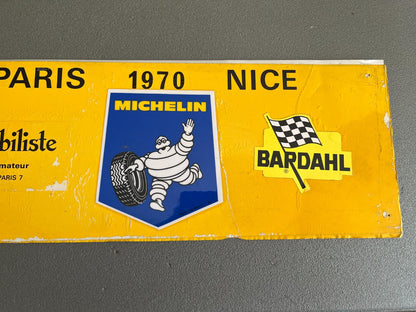 Plaque Métal Voiture Automobile rallye Michelin Paris Nice 1970 L'Automobiliste