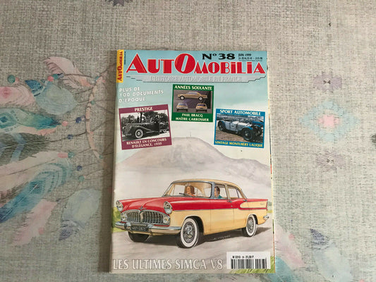 Livre Revue Voiture Automobile Automobilia N°38 1999