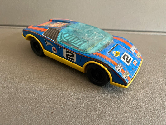 Jouet Ancien Voiture Miniature Course Tôle Plastique Joustra GT N°2 France