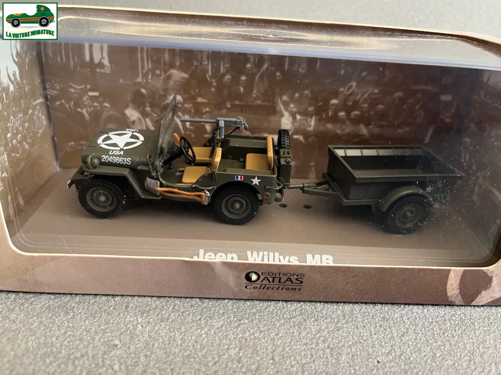 Miniature Militaire Véhicules & Blindés Jeep Willys MB Remorque Atlas 1/43