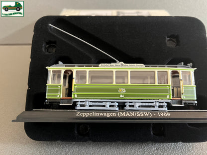 Voiture Miniature Tramway Zeppelinwagen 1909 Ixo Atlas au 1/87