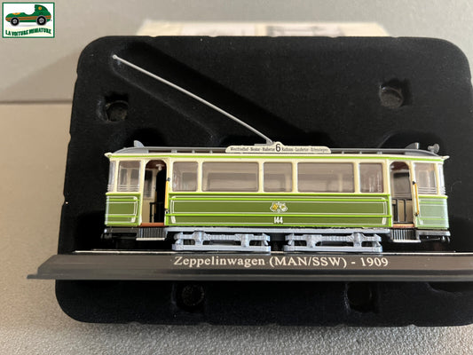 Voiture Miniature Tramway Zeppelinwagen 1909 Ixo Atlas au 1/87
