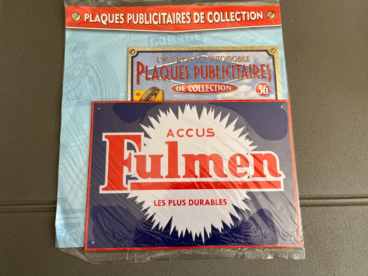 Plaque Métal Voiture Automobile Publicitaire Collection Accus Fulmen