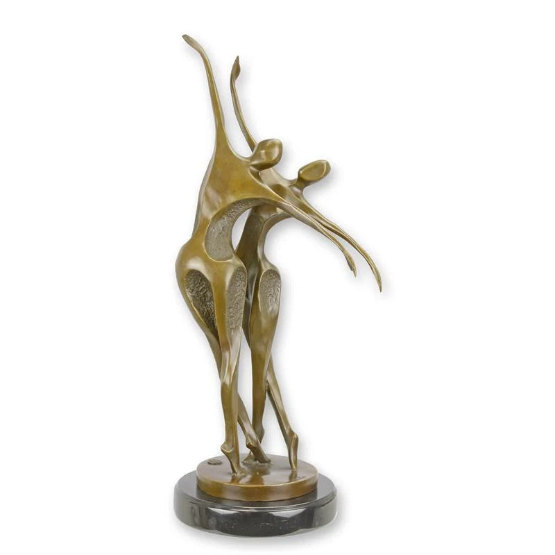 MODERNISTE STATUE MODERNE SCULPTURE BRONZE COUPLE DANSANT