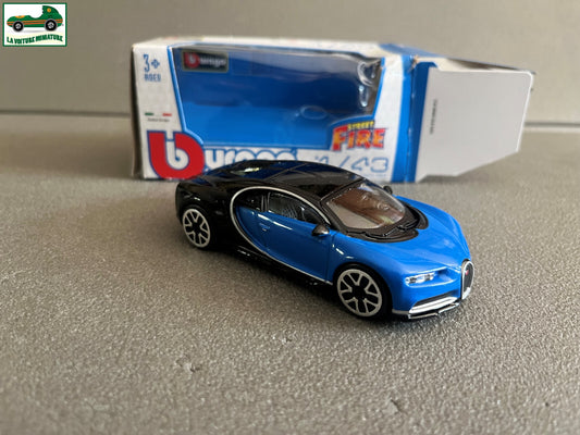 Voiture Miniature Bugatti Chiron Burago Street Fire au 1/43