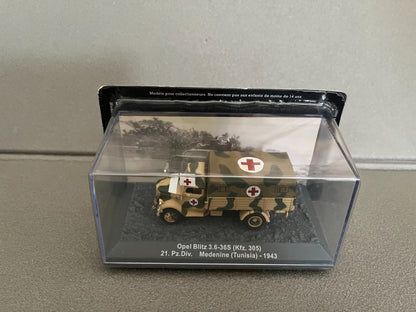 Miniature Militaire Char Tank Blindé Camion Opel Blitz 3.6-36S 1943 Altaya 1/72
