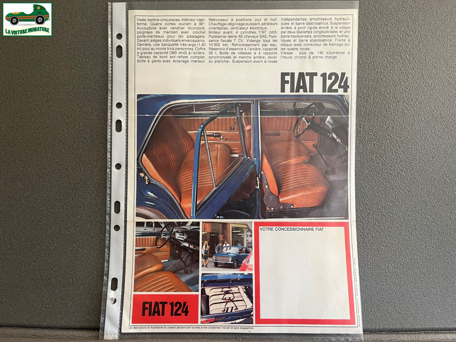 Ancien Dépliant Brochure Documentation Automobile Fiat 124