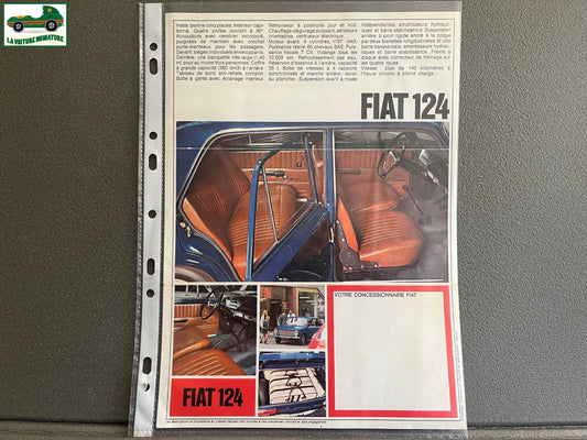 Ancien Dépliant Brochure Documentation Automobile Fiat 124