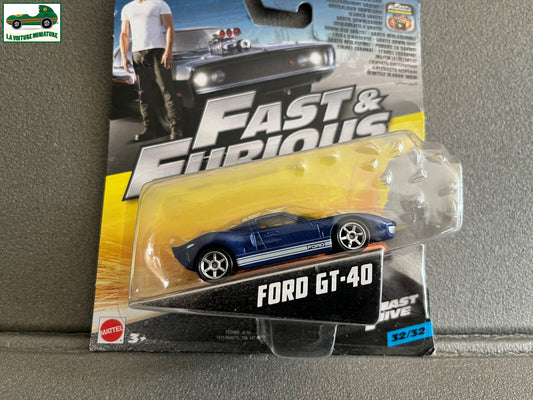 Voiture miniature Ford GT-40 Fast & Furious Mattel 1/55