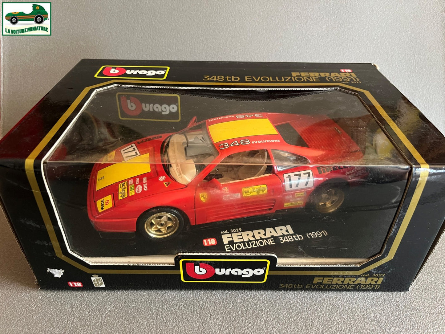 Voiture miniature Ferrari Evoluzione 348tb Burago au 1/18
