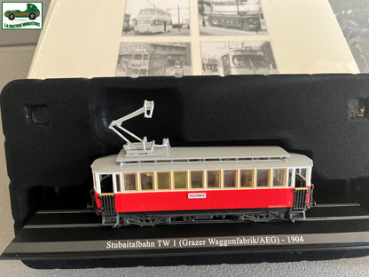 Voiture Miniature Tramway Stubaitalbahn TW 1 1904 Ixo Atlas au 1/87