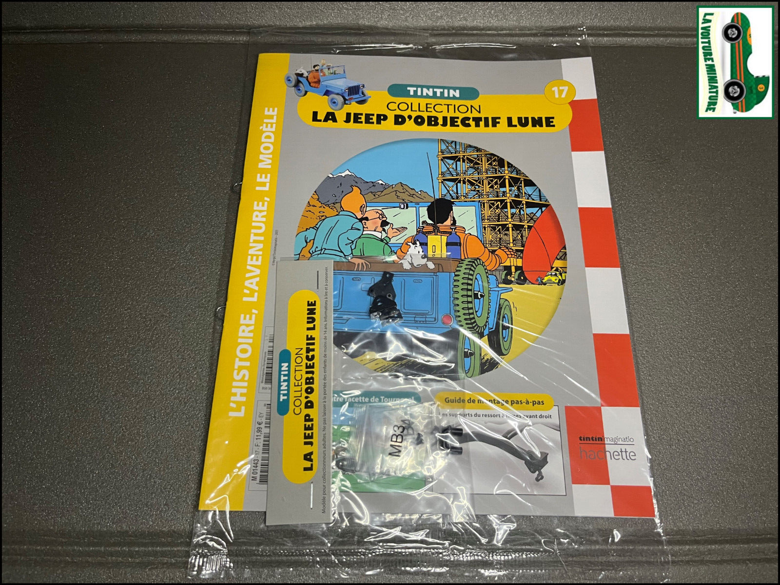 Voiture miniature Maquette Tintin Jeep D'Objectif Lune Hachette N°17 au 1/8