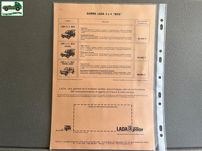 Ancien Dépliant Brochure Documentation Automobile Lada Poch Tarif 1988