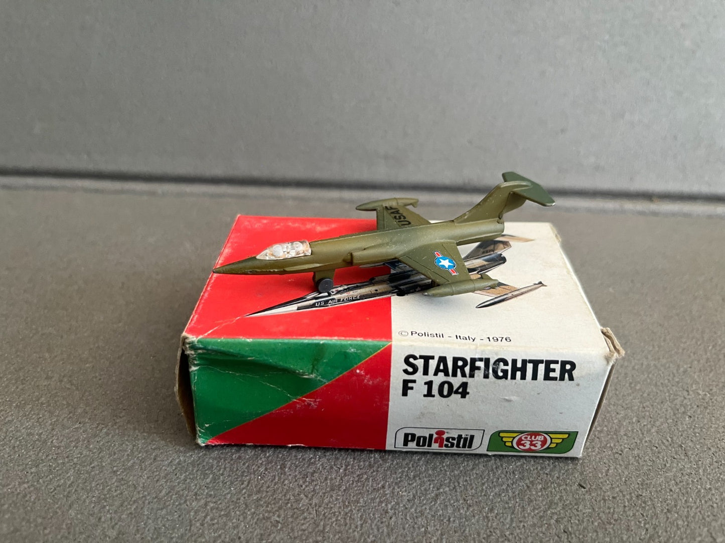 Ancien Avion miniature Militaire Starfighter F 104 Club 33 Polistil 1976