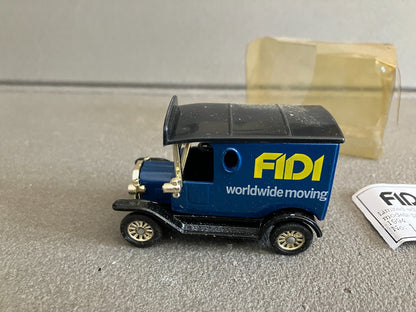 Ancienne Miniature Voiture Publicitaire Tacot Fidi Worldwide Moving 1/43 1/50